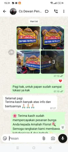 Testimonial Papan Bunga Pernikahan menes